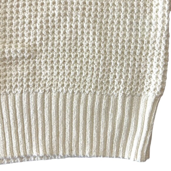 Market & Spruce Colorblock Cowl Neck Waffle Knit Sweater Cream Tan Size 3X NWT - Picture 3 of 11